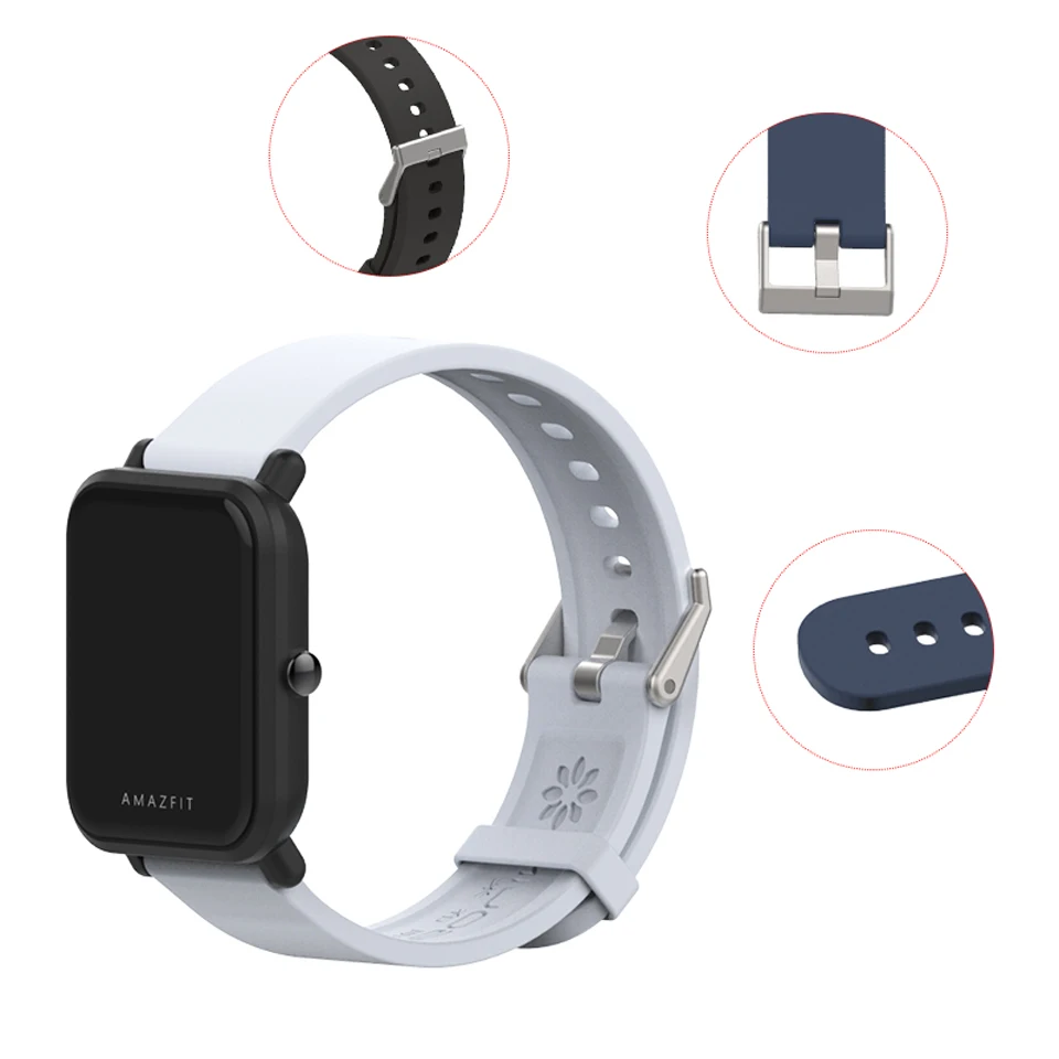 Силиконовый ремешок для Amazfit GTS 42 мм 20 мм|silicone wrist strap|xiaomi strapxiaomi band strap |