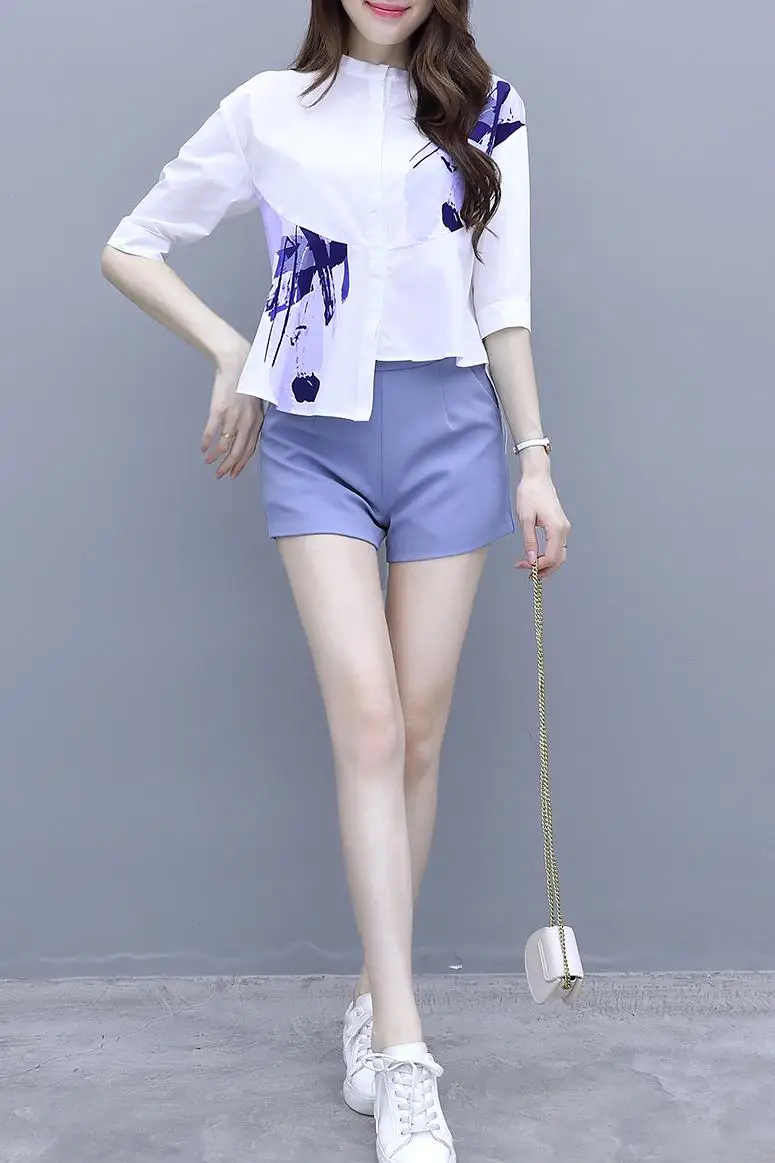 summer print shirt & shorts suit new web celebrity leisure fashion short pants fairy two-piece clothing set women outfit top
summer print shirt & shorts suit new web celebrity leisure fashion short pants fairy two-piece clothing set women outfit top