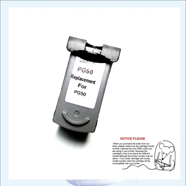 YOTAT 1pcs BK Remanufactured ink cartridge PG50 PG-50 for Canon PIXMA IP2200 MX308 MX318 MP170 MP150 MP450 MP460 MP160 MP180
YOTAT 1pcs BK Remanufactured ink cartridge PG50 PG-50 for Canon PIXMA IP2200 MX308 MX318 MP170 MP150 MP450 MP460 MP160 MP180