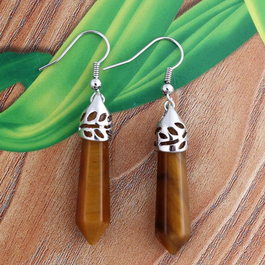 100-Unique 1 Pair Silver Plated Natural Tiger Eye Stone Small Hexagon Prism Dangle Hook Earring Elegant Women's Earring
100-Unique 1 Pair Silver Plated Natural Tiger Eye Stone Small Hexagon Prism Dangle Hook Earring Elegant Women's Earring