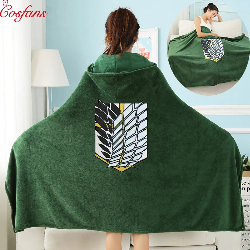 2019 New Attack on Titan Blanket Cloak Shingeki No Kyojin Survey Corps Cloak Cape Flannel Cosplay Costume Hoodie Halloween cloak
2019 New Attack on Titan Blanket Cloak Shingeki No Kyojin Survey Corps Cloak Cape Flannel Cosplay Costume Hoodie Halloween cloak