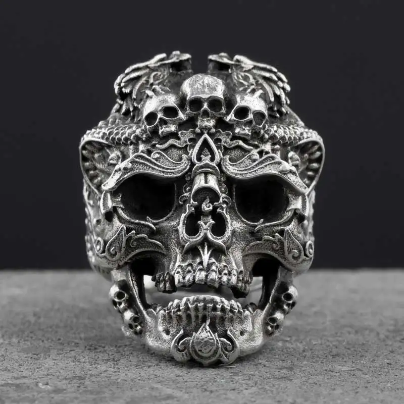 925 Sterling Silver Skull open rings for man Vintage fashion jewelry gift for your boyfriend hippop street culture mygrillz
925 Sterling Silver Skull open rings for man Vintage fashion jewelry gift for your boyfriend hippop street culture mygrillz