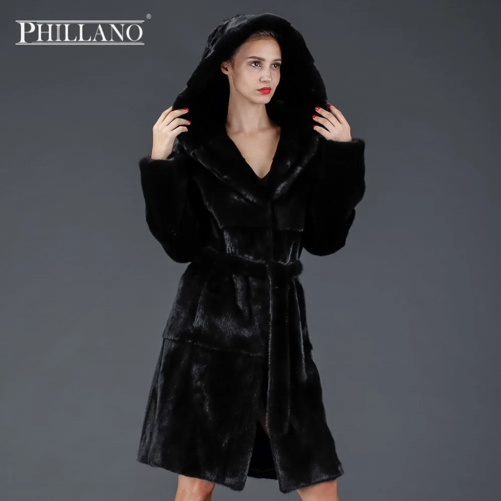 Продажа 2016 PHILLANO Шубы Из Натурального Меха Норки Скандинавия Дания Меховое Пальто