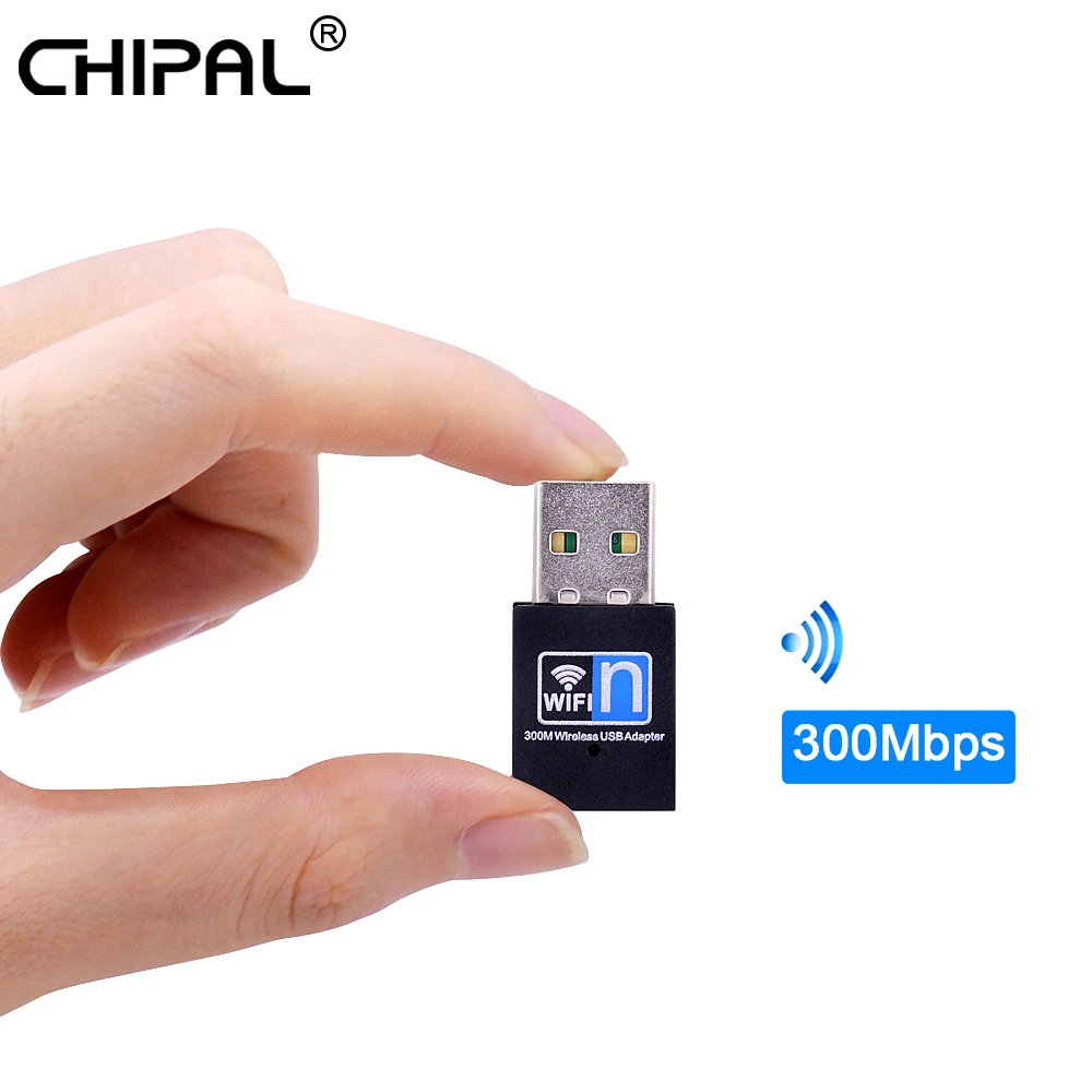 CHIPAL Mini USB WiFi адаптер 300 Мбит/с беспроводная сетевая карта 802.11n 2 4 ГГц Антенна LAN Ethernet
