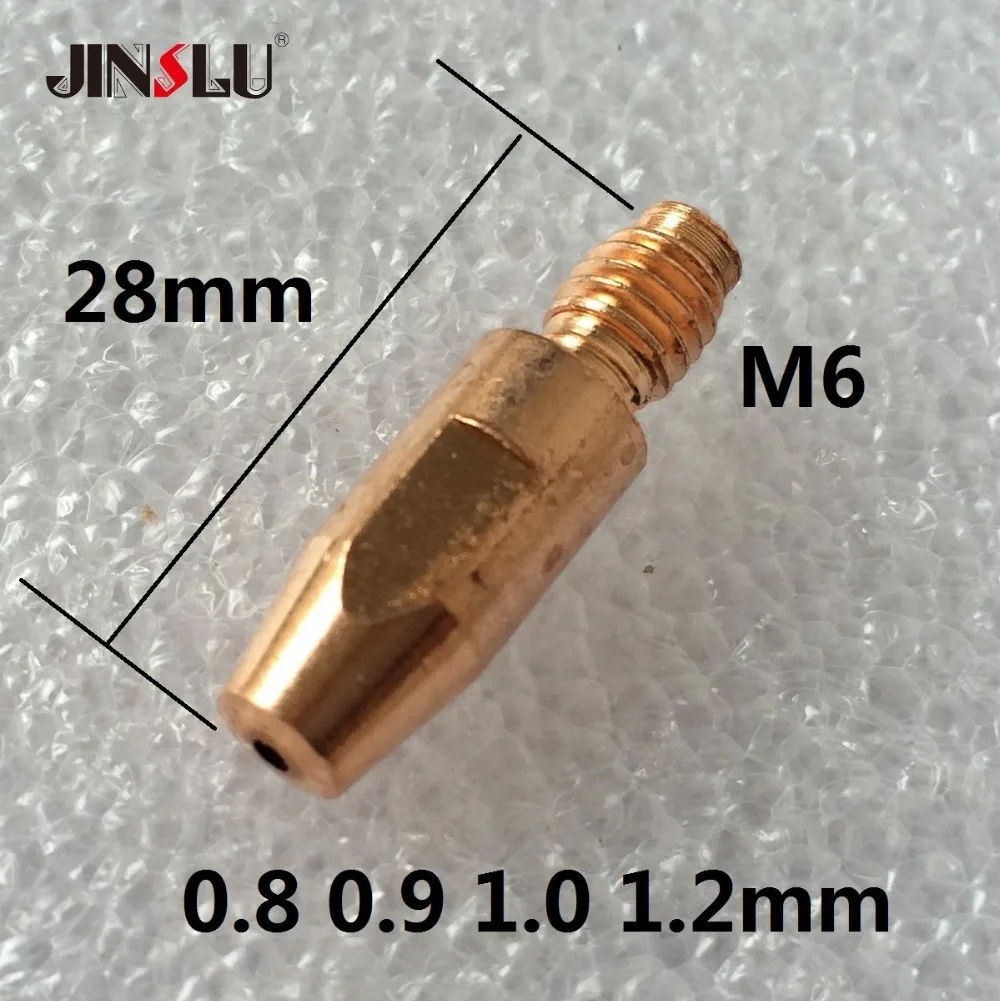 

10 Pieces M6x28mm 0.8 0.9 1.0 1.2 Contact tip E-Cu Cucrzr For Mig Gun Mig Welder 24KD 25AK