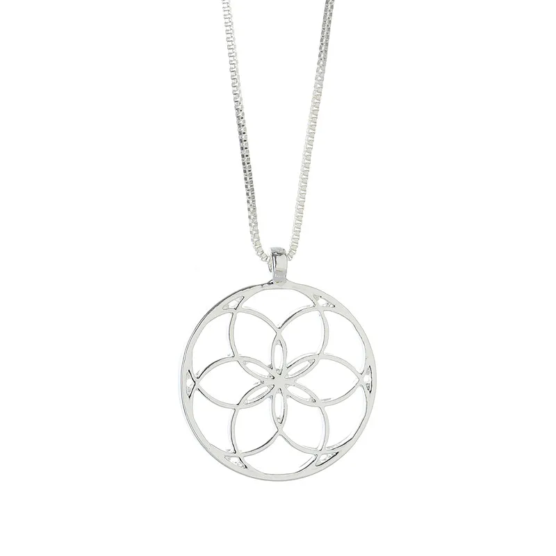 Drop Shipping Seed of life pendant Silver Plated With 60cm Box chain Fashion Jewelry Necklaces For women Best Friend Gift
Drop Shipping Seed of life pendant Silver Plated With 60cm Box chain Fashion Jewelry Necklaces For women Best Friend Gift