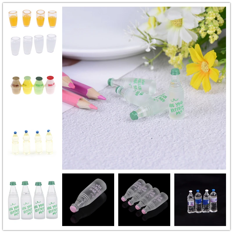 4Pcs Dollhouse Miniature Cup Furniture Drink Toy Mini Resin Water Cup Orange Fruit Juice Milk Cup Mineral Water bottle
4Pcs Dollhouse Miniature Cup Furniture Drink Toy Mini Resin Water Cup Orange Fruit Juice Milk Cup Mineral Water bottle