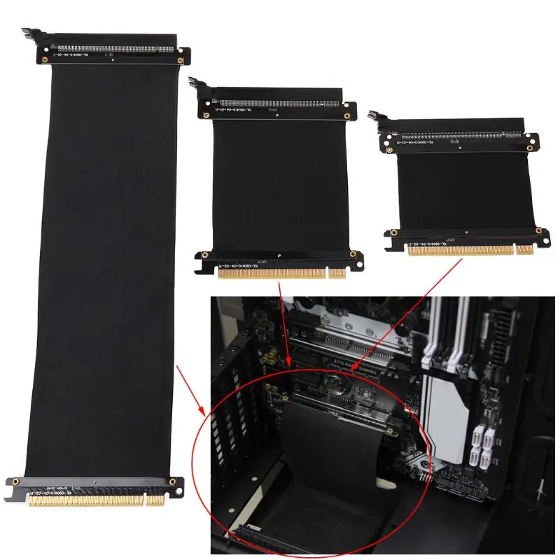 Гибкий кабель PCI Express 16x переходная карта Удлинительный порт адаптер видеокарты