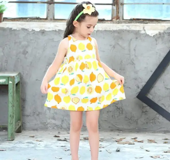 Summer Lemons Print Sleeveless High Waist A-Line Girl Dresses Vest Casual Clothes
Summer Lemons Print Sleeveless High Waist A-Line Girl Dresses Vest Casual Clothes