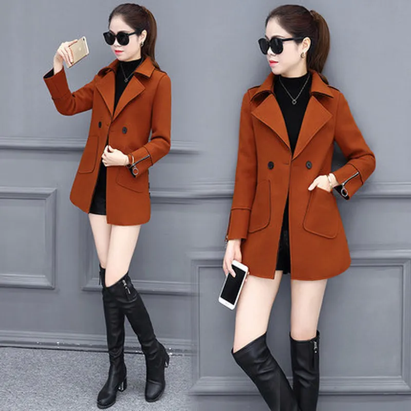 2019 Blended woolen coat in the long paragraph autumn and winter new women's high-profile fashion simple autumn woolen coat
2019 Blended woolen coat in the long paragraph autumn and winter new women's high-profile fashion simple autumn woolen coat