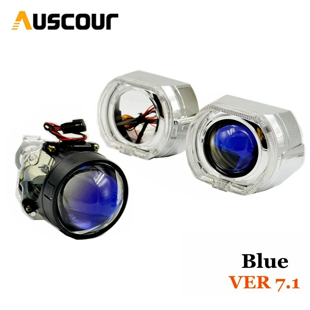 VER 7 1 blue coating Bi xenon hid объектив для проектора shrouds LHD модифицированный Diy налобный