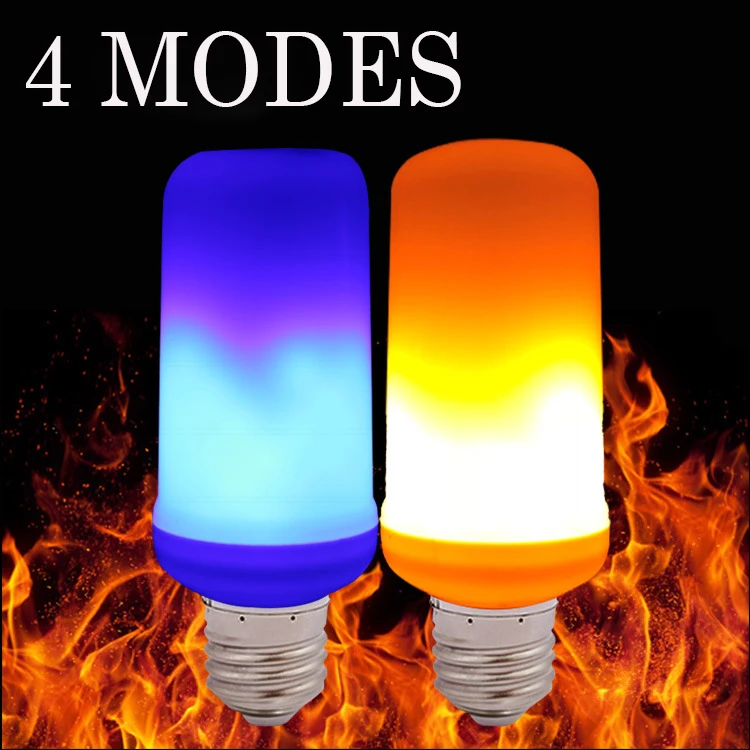 99 LEDs E27 Flame Lamps 85-265V 4 Modes Ampoule LED Flame Effect Light Bulb Flickering Emulation Fire Light Yellow/Blue Flame
99 LEDs E27 Flame Lamps 85-265V 4 Modes Ampoule LED Flame Effect Light Bulb Flickering Emulation Fire Light Yellow/Blue Flame