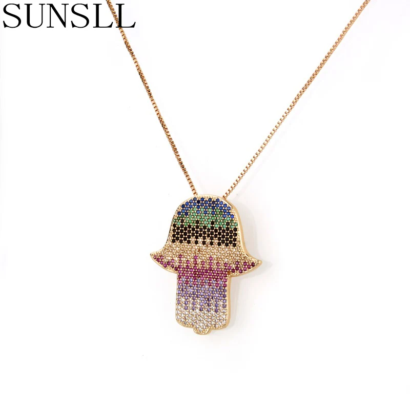 SUNSLL New Design Gold Copper Necklace Mixed Cubic Zirconia Necklace Palm Necklace Women Necklace Fashion Jewelry Gift
SUNSLL New Design Gold Copper Necklace Mixed Cubic Zirconia Necklace Palm Necklace Women Necklace Fashion Jewelry Gift