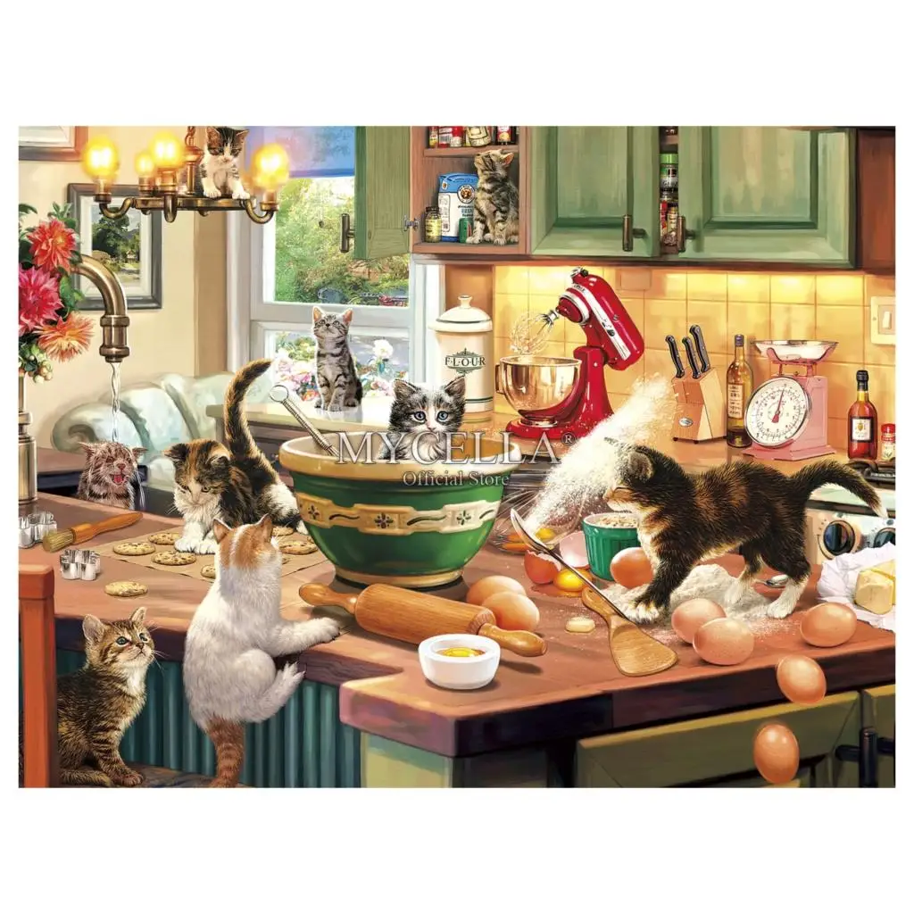 5D DIY Diamond Painting Cross Stitch Kitten Kitchen Capers Mosaic Diamond Embroidery Full Cats Rhinestone Paintings Home Decor
5D DIY Diamond Painting Cross Stitch Kitten Kitchen Capers Mosaic Diamond Embroidery Full Cats Rhinestone Paintings Home Decor