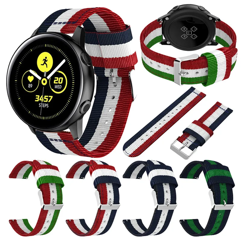Нейлоновый холщовый ремешок для Samsung gear S3 S2 Galaxy Watch Frontier Huami Band 46 мм 42 спортивный