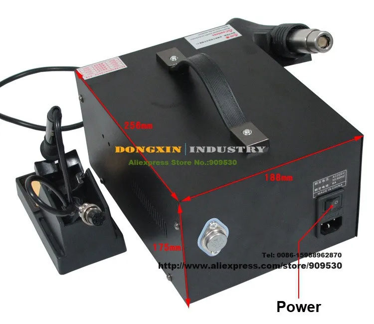 Soldering Station 3 in 1 Saike 909D 110V or 220V Saike 909D Rework Station & hot air gun 250x185x175mm Free shipping
Soldering Station 3 in 1 Saike 909D 110V or 220V Saike 909D Rework Station & hot air gun 250x185x175mm Free shipping