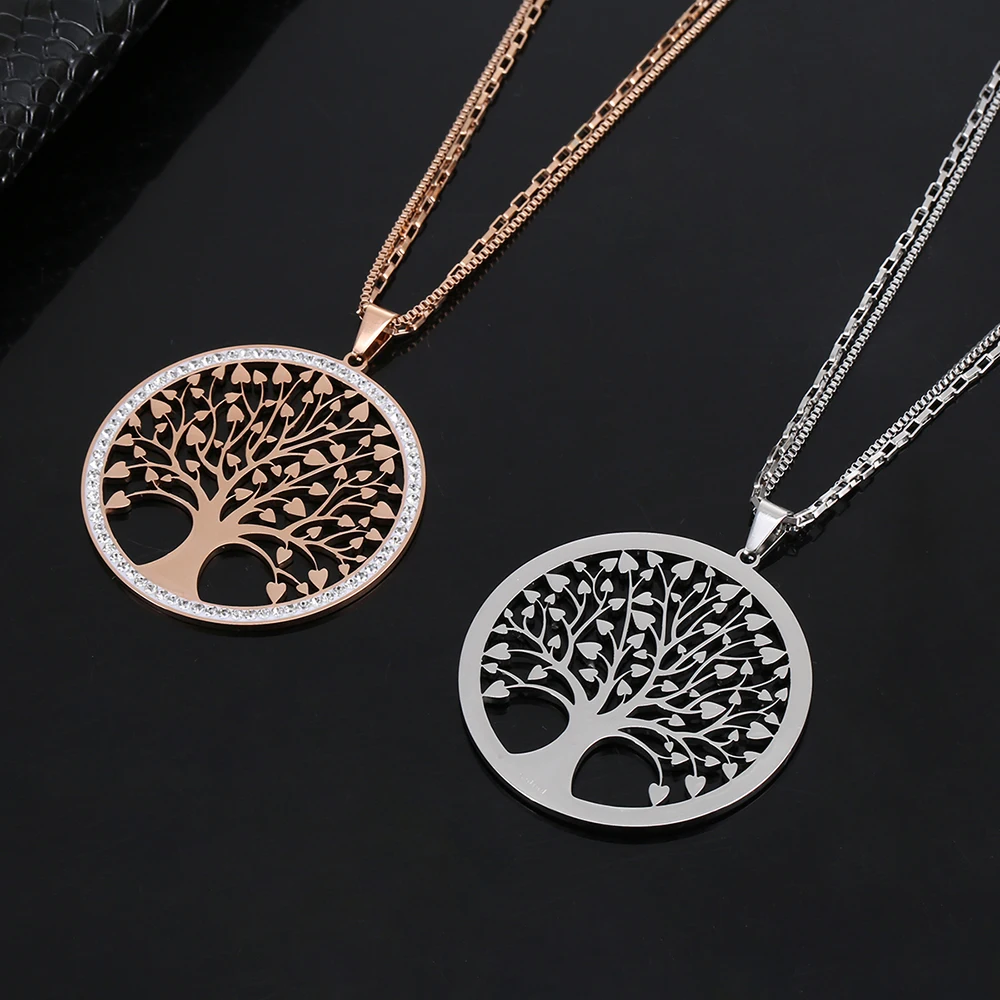 Stainless Steel Tree Of Life Pendant Necklace For Women Sweater Chains Big Round Charm Long Necklace Party Fashion Jewelry Gifts
Stainless Steel Tree Of Life Pendant Necklace For Women Sweater Chains Big Round Charm Long Necklace Party Fashion Jewelry Gifts