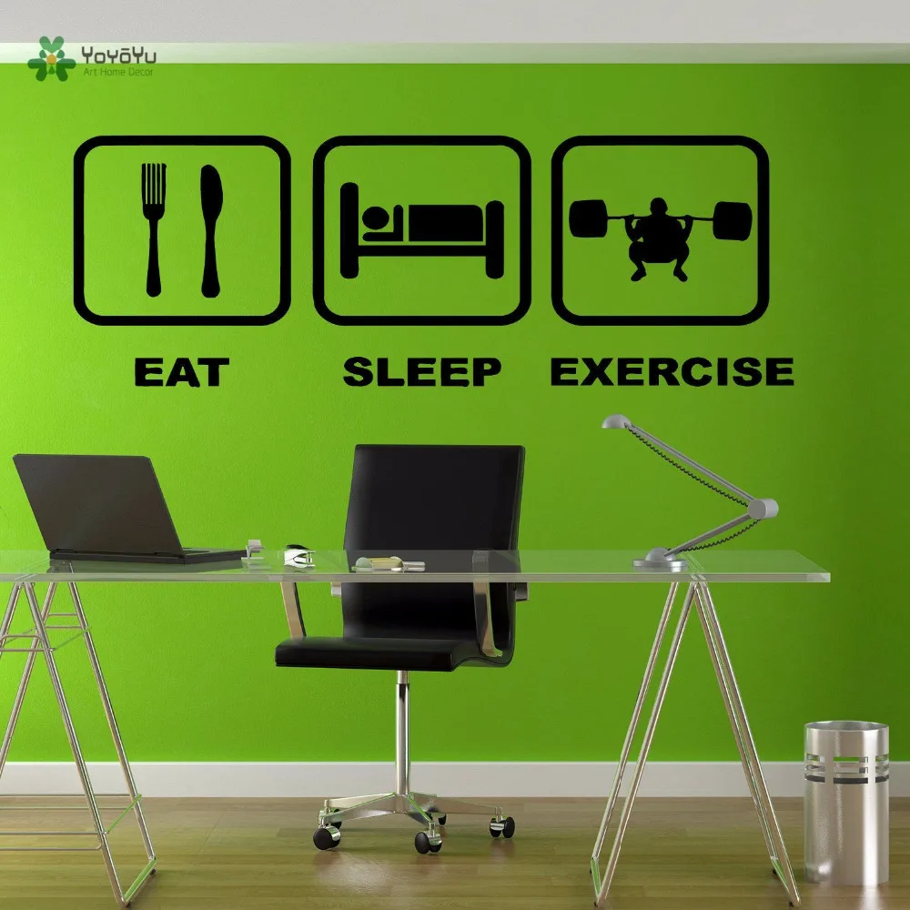 YOYOYU Vinyl Wall Decal Eat Sleep Exercise GYM Fitness Removeable Wall Stickers Bedroom Salon wall Decor YO231
YOYOYU Vinyl Wall Decal Eat Sleep Exercise GYM Fitness Removeable Wall Stickers Bedroom Salon wall Decor YO231