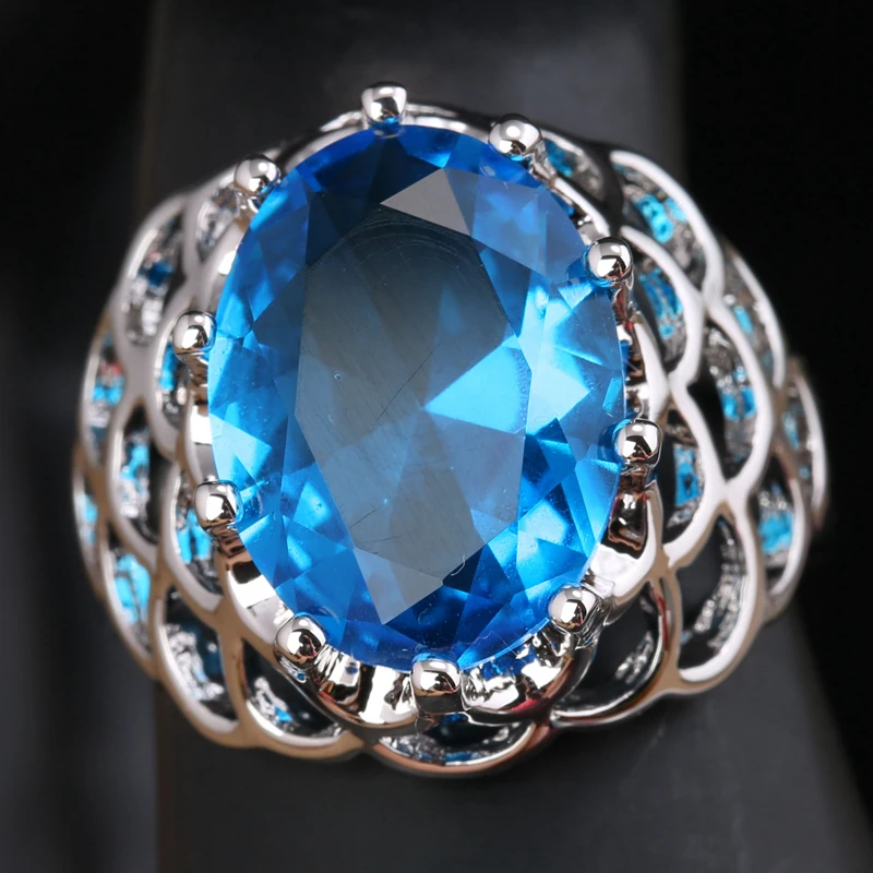 Charming Light Blue Zircon Silver Plated Argent Party Jewelry Solitaire Ring US# Size 6 / 7 / 8 / 9 S1742
Charming Light Blue Zircon Silver Plated Argent Party Jewelry Solitaire Ring US# Size 6 / 7 / 8 / 9 S1742