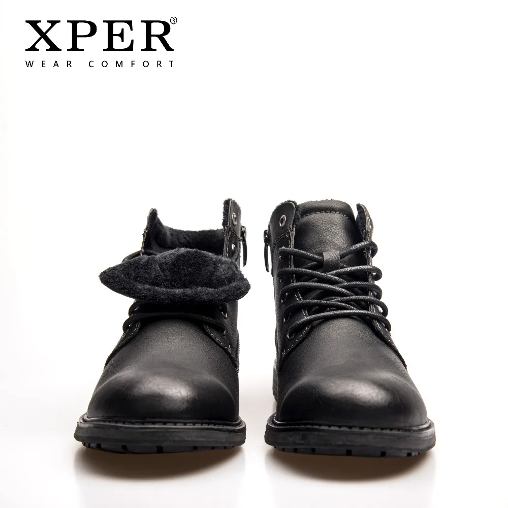 XPER/брендовые популярные ботинки мужская теплая зимняя обувь модные зимние