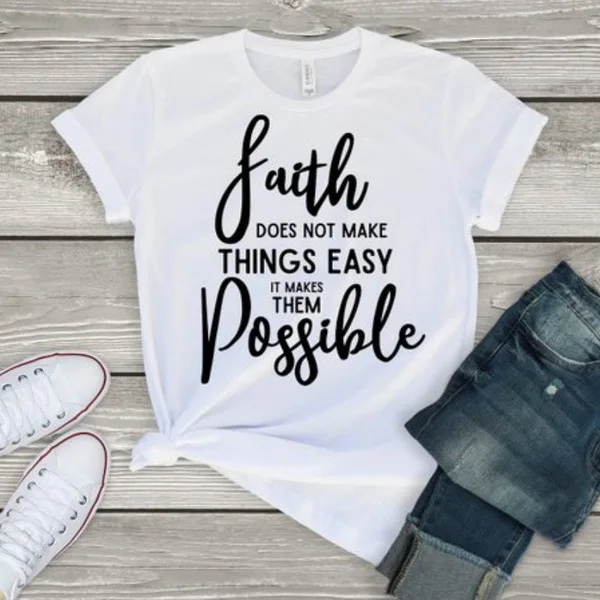 Skuggnas New Arrival Faith does not make things easy it makes them possible T-shirt Faith shirt Have faith t shirts Faith Tees
Skuggnas New Arrival Faith does not make things easy it makes them possible T-shirt Faith shirt Have faith t shirts Faith Tees