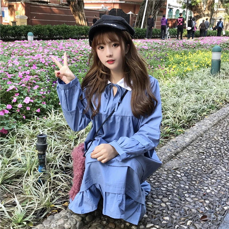 Spring Women's New Korean Sweet Stitching Lantern Sleeves Ruffled Dress Girl Lolita Japanese Student Dress
Spring Women's New Korean Sweet Stitching Lantern Sleeves Ruffled Dress Girl Lolita Japanese Student Dress