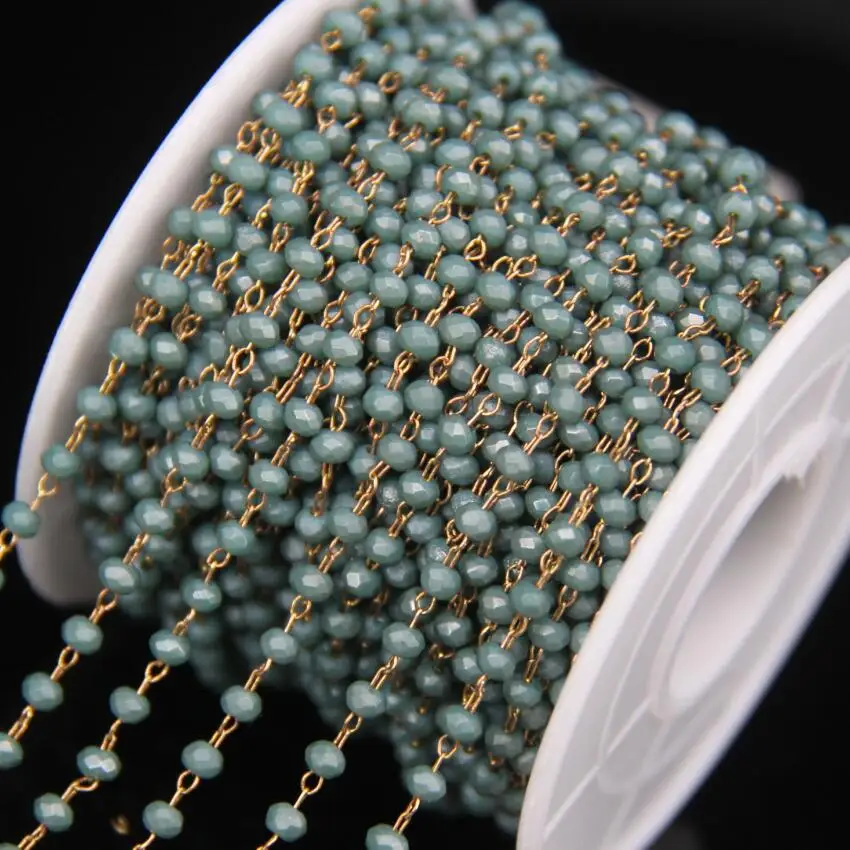 5meters/lot,2x3mm Rosary Chain,Dark Green Matte Glass Faceted Rondelle Bead Link Brass Wire Wrapped Chain,DIY Necklace Jewelry
5meters/lot,2x3mm Rosary Chain,Dark Green Matte Glass Faceted Rondelle Bead Link Brass Wire Wrapped Chain,DIY Necklace Jewelry