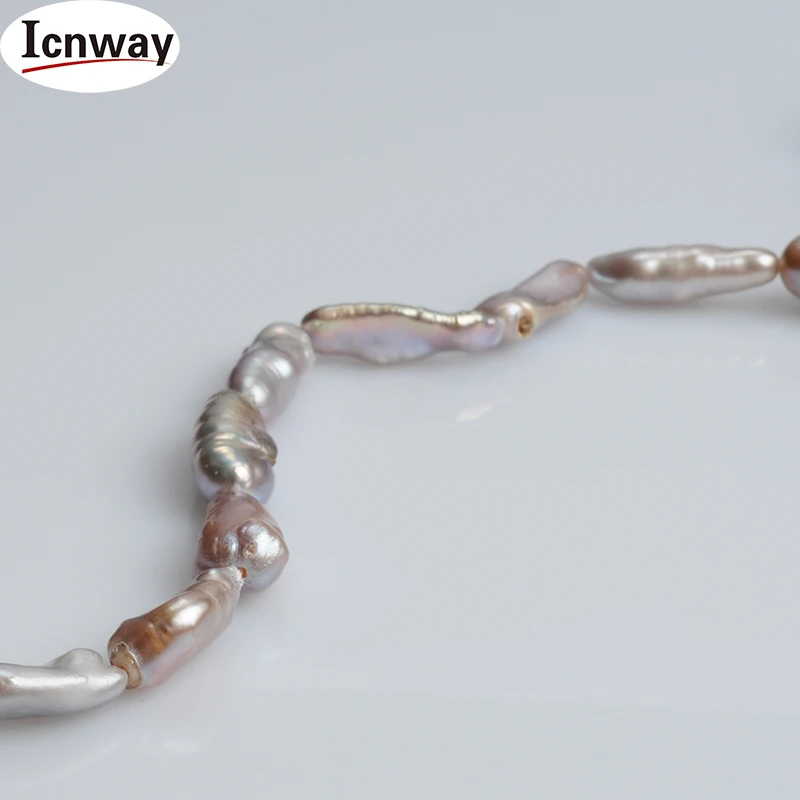 Натуральный пресноводный жемчуг AA biwa лаванда 8*15 мм 15 дюймов сделай сам ожерелье