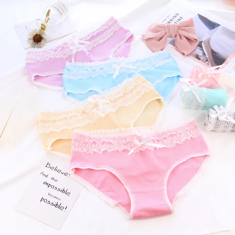 Kids Cotton Panties Girls Underwear Teenage Lace Panties Casual Low Waist Briefs Young Girls Underpants For 12-20Y Culotte Femme
Kids Cotton Panties Girls Underwear Teenage Lace Panties Casual Low Waist Briefs Young Girls Underpants For 12-20Y Culotte Femme