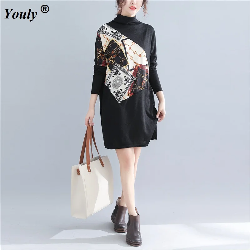 Vintage Printed Leopard Casual Loose Stand T-shirt Mini Dress Famale Patchwork Black Long Shirt Dresses Pullover Vestido 90kgFit
Vintage Printed Leopard Casual Loose Stand T-shirt Mini Dress Famale Patchwork Black Long Shirt Dresses Pullover Vestido 90kgFit