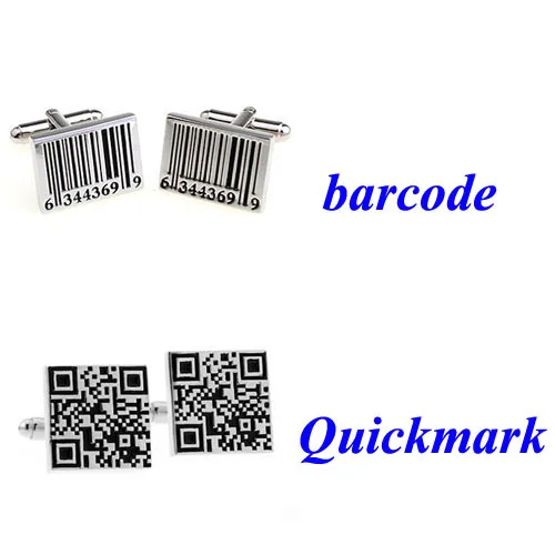 Модный штрих код Quick Mark запонки 1 пара Бесплатная доставка Большая акция|cufflink