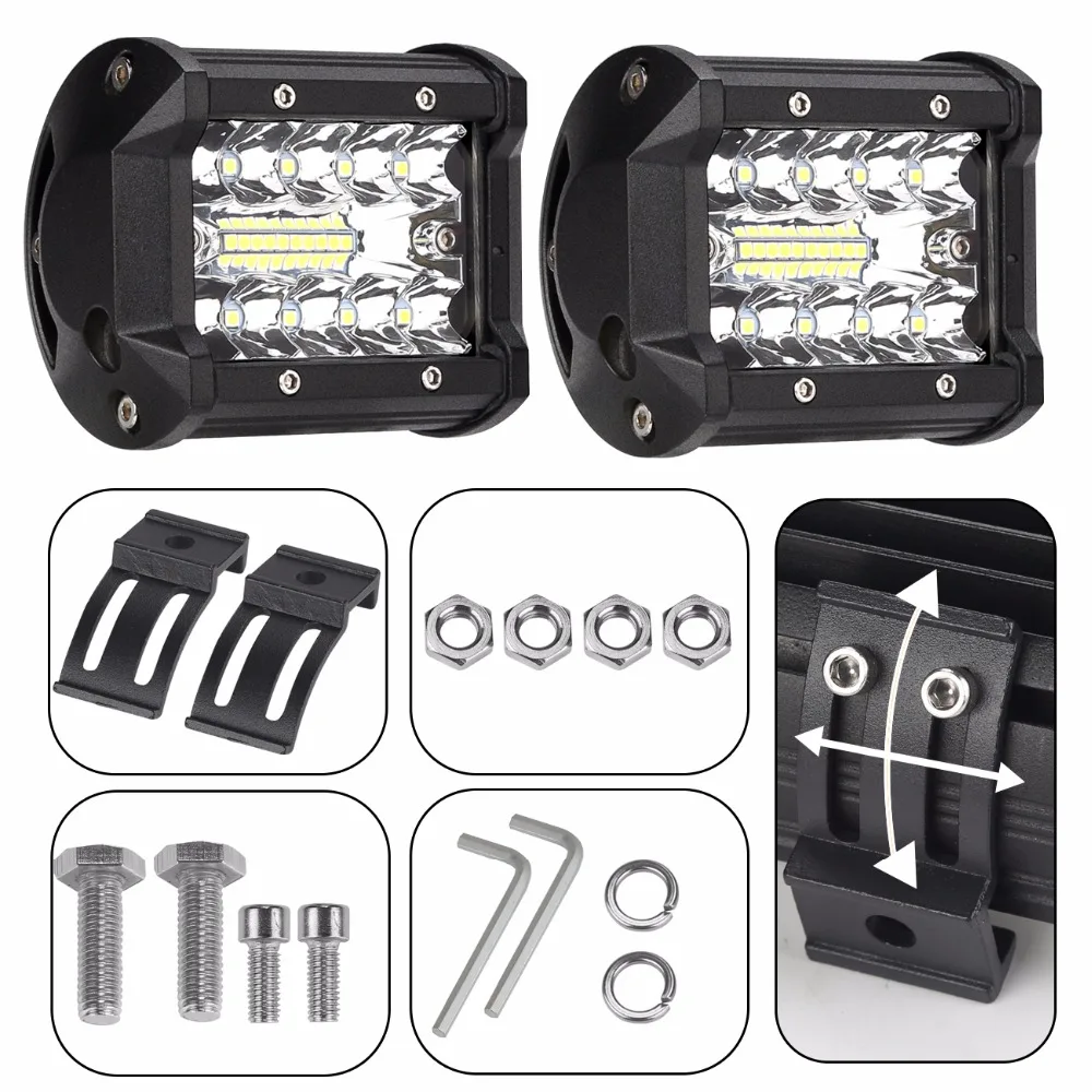 4pcs 4" LED work light bar combo beam car Driving lights for Off Road 4WD 4x4 SUV UAZ ATV motorcycle ramp 12V 24V auto fog lamps |