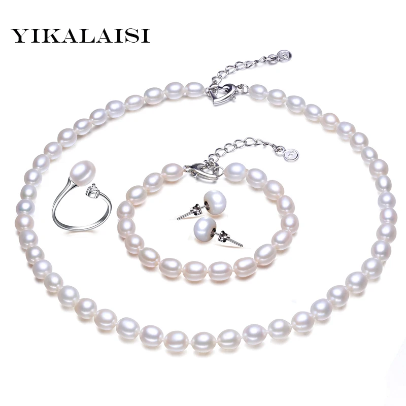 YIKALAISI 2017 100% Freshwater Pearl Jewelry Set Necklace/Bracelet/Ring/Stud Earrings 925 sterling Silver jewelry For Women
YIKALAISI 2017 100% Freshwater Pearl Jewelry Set Necklace/Bracelet/Ring/Stud Earrings 925 sterling Silver jewelry For Women