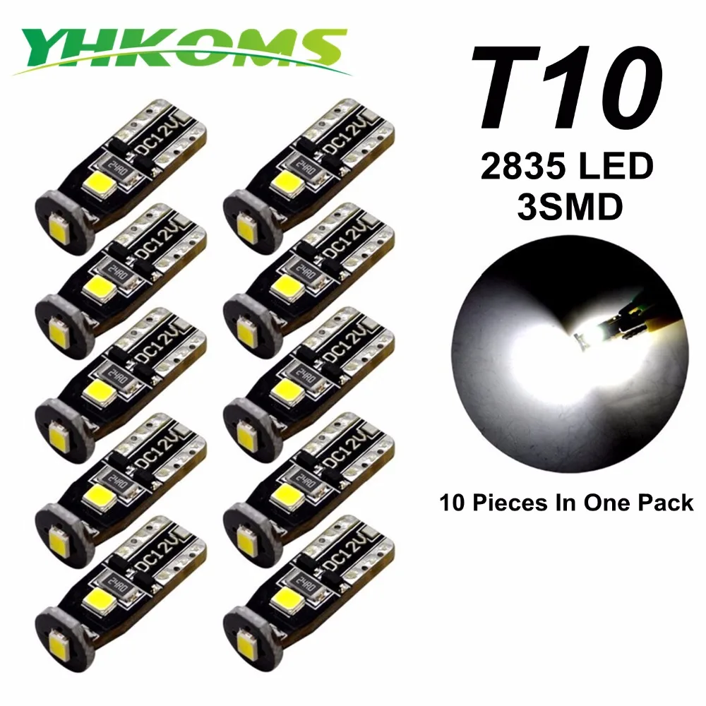 YHKOMS 10 Pcs White T10 3-SMD W5W 2835 LED Light Bulbs 158 192 168 194 Super Bright Side Light Internal DC12V License Plate
YHKOMS 10 Pcs White T10 3-SMD W5W 2835 LED Light Bulbs 158 192 168 194 Super Bright Side Light Internal DC12V License Plate