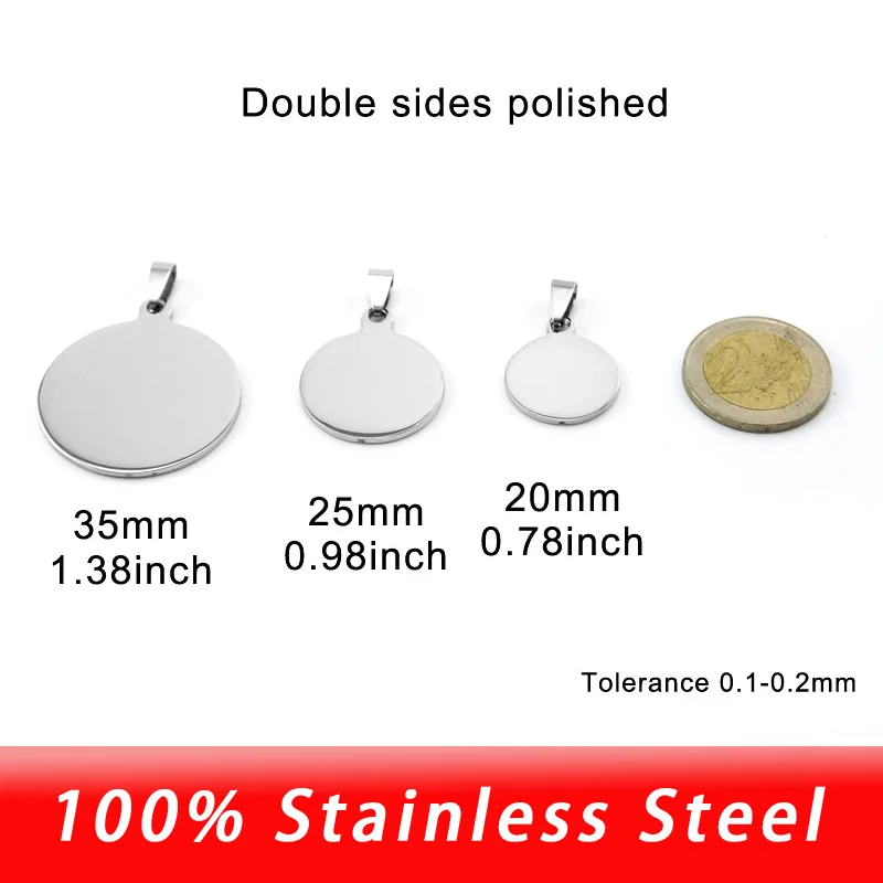 15/20/25/30/35mm Blank Round Tags Stainless Steel Charms metal blank dog tag Jewelry Making Mirror Polished Wholesale 50pcs
15/20/25/30/35mm Blank Round Tags Stainless Steel Charms metal blank dog tag Jewelry Making Mirror Polished Wholesale 50pcs