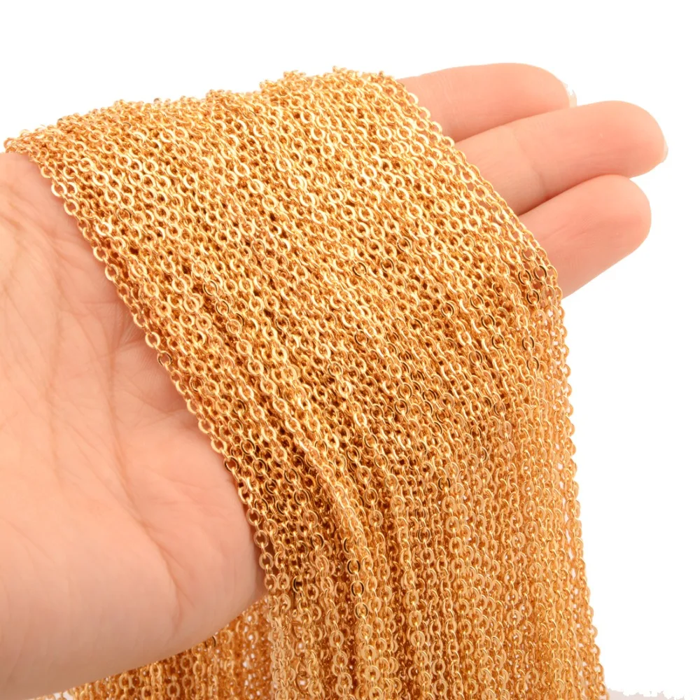Wholesale 5/10/20Meter 316L Stainless Steel 2mm/3mm Gold Rolo Chain DIY Jewelry Finding In Bulk
Wholesale 5/10/20Meter 316L Stainless Steel 2mm/3mm Gold Rolo Chain DIY Jewelry Finding In Bulk