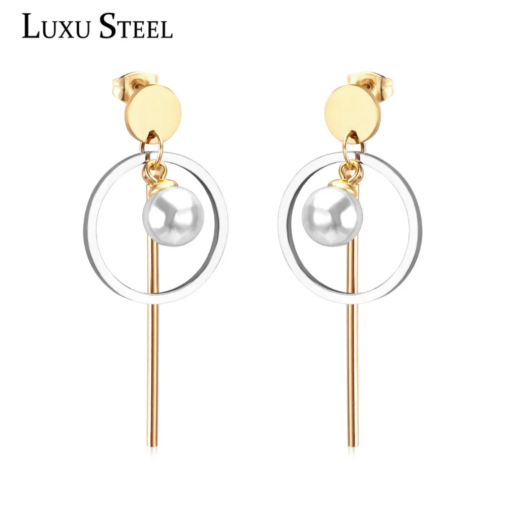 LUXUSTEEL круглые серьги с имитацией жемчуга, серьги из нержавеющей стали, модные ювелирные изделия, оптовая продажа, подарок
LUXUSTEEL круглые серьги с имитацией жемчуга, серьги из нержавеющей стали, модные ювелирные изделия, оптовая продажа, подарок