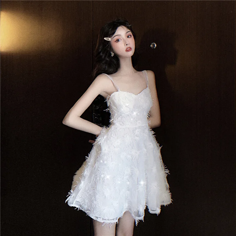 Women Spaghetti Strap Backless A-line White Elegant Dress Women Slim Summer Clothes for Women Embroidery Pearl Stand Mini Dress
Women Spaghetti Strap Backless A-line White Elegant Dress Women Slim Summer Clothes for Women Embroidery Pearl Stand Mini Dress