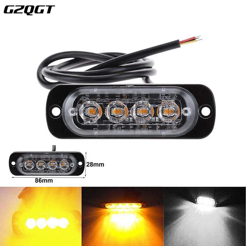 

4 LED 4smd Car Flash Truck Emergency Light Bar Hazard Strobe Warning Lamp Candid Dropshipping Hot Sale 12v-24v 7 color