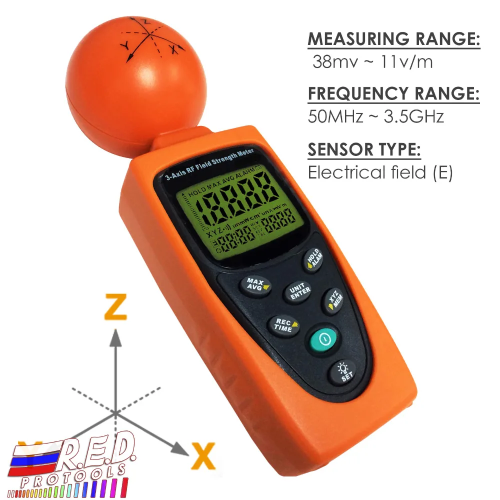 Портативный портативный 3-осевой EMF RF цифровой электросмог мощность Изотропный метр тестер 38 мВ ~ 11 В/м Диапазон Сделано в Тайване
Портативный портативный 3-осевой EMF RF цифровой электросмог мощность Изотропный метр тестер 38 мВ ~ 11 В/м Диапазон Сделано в Тайване