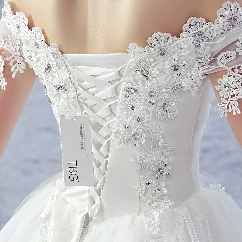 Dreamlike Vestido De Noiva Свадебные платья трапециевидной формы с открытыми плечами и