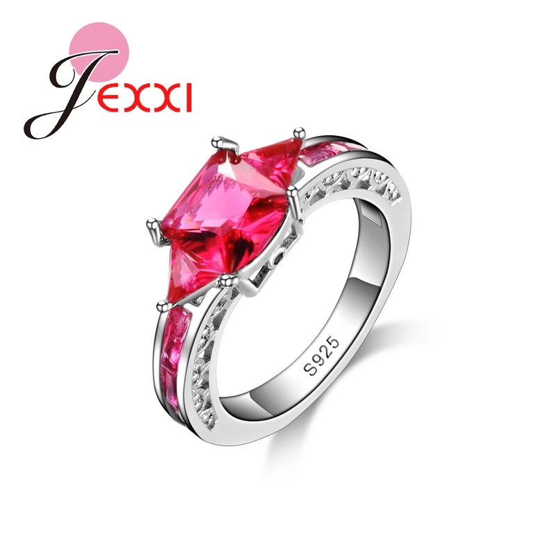 Beautiful Finger Accessories Red Cubic Zircon Ring Geometry Shape Unique New Fashion 925 Sterling Silver Needle Women Rings
Beautiful Finger Accessories Red Cubic Zircon Ring Geometry Shape Unique New Fashion 925 Sterling Silver Needle Women Rings