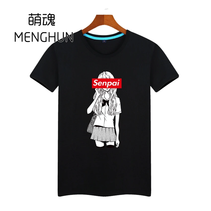 Милый новый дизайн футболка с японской школьницей и героями аниме s Senpai мужские