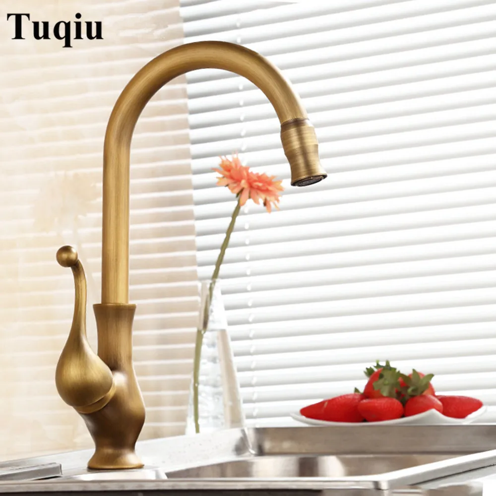 Kitchen faucet, all copper antique kitchen faucet, hot and cold wash vegetable basin faucet, single hole rotary tank faucet
Kitchen faucet, all copper antique kitchen faucet, hot and cold wash vegetable basin faucet, single hole rotary tank faucet