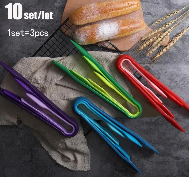 10 Set/lot High-quality Kitchen Portable Kitchen Supplies Plastic Bread Clamp BBQ Tong Barbecue Clip Food Salad Tongs
10 Set/lot High-quality Kitchen Portable Kitchen Supplies Plastic Bread Clamp BBQ Tong Barbecue Clip Food Salad Tongs
