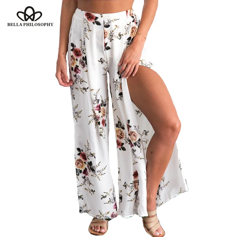 Bella Philosophy 2018 side wide leg pants women boho summer beach long pants elastic high waist
Bella Philosophy 2018 side wide leg pants women boho summer beach long pants elastic high waist