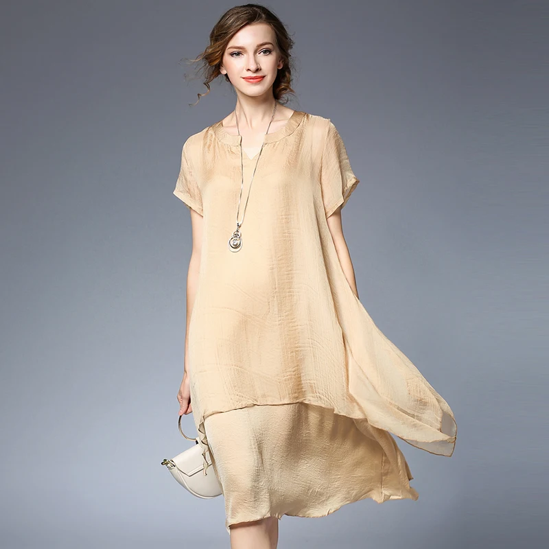 New2022Summer women elegant satin silk chiffon dress big Size loose faux two dress female asymmetrical casual vestido XXXXL6398
New2022Summer women elegant satin silk chiffon dress big Size loose faux two dress female asymmetrical casual vestido XXXXL6398