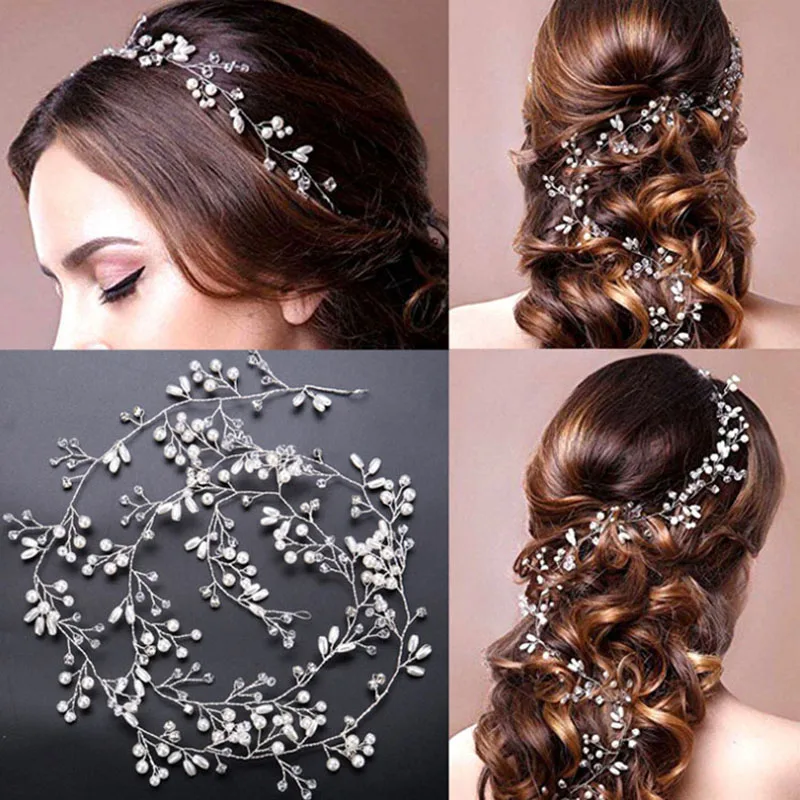 Crystal Pearl Beads Hair Ornament Long Bridal Hairbands Headdress Wedding Hair Accessories Bride Tiara Headpiece Floral Headband
Crystal Pearl Beads Hair Ornament Long Bridal Hairbands Headdress Wedding Hair Accessories Bride Tiara Headpiece Floral Headband