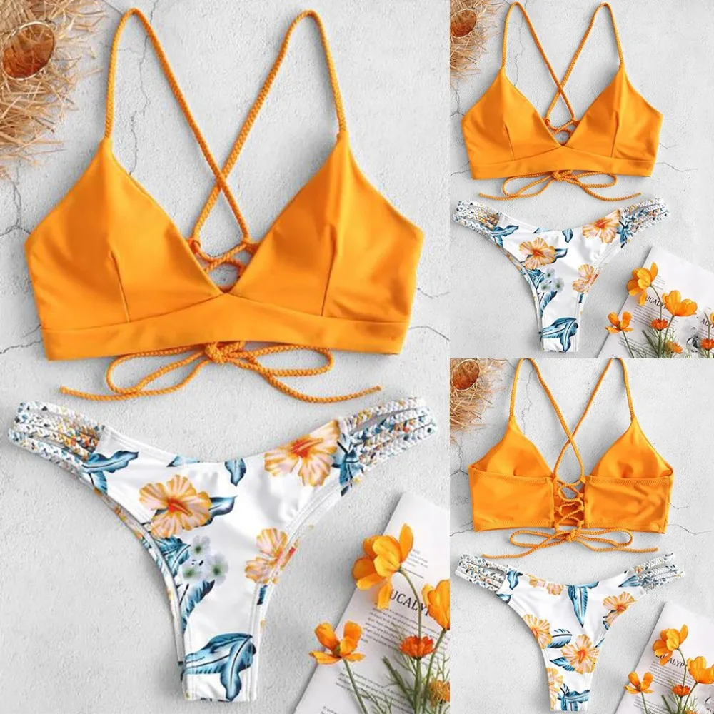 Fashion Girl Bikini Low Waisted Push-Up Two-Piece Sexy Pad Bandage Beachwear Suits Brazilian Girls Flower Swim Female Swimwear *
Fashion Girl Bikini Low Waisted Push-Up Two-Piece Sexy Pad Bandage Beachwear Suits Brazilian Girls Flower Swim Female Swimwear *
