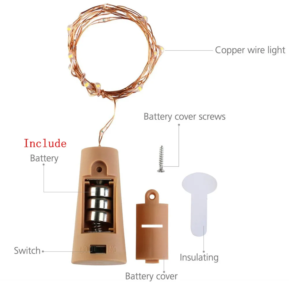 Wine Bottle Stopper Light Included Batteries 20piece LED String Lamps Cork Shaped For Party Wedding Decoration
Wine Bottle Stopper Light Included Batteries 20piece LED String Lamps Cork Shaped For Party Wedding Decoration